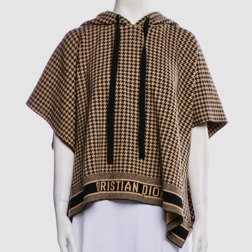 Stunning Christian Dior Beige & Black  Poncho/Cape Size 6